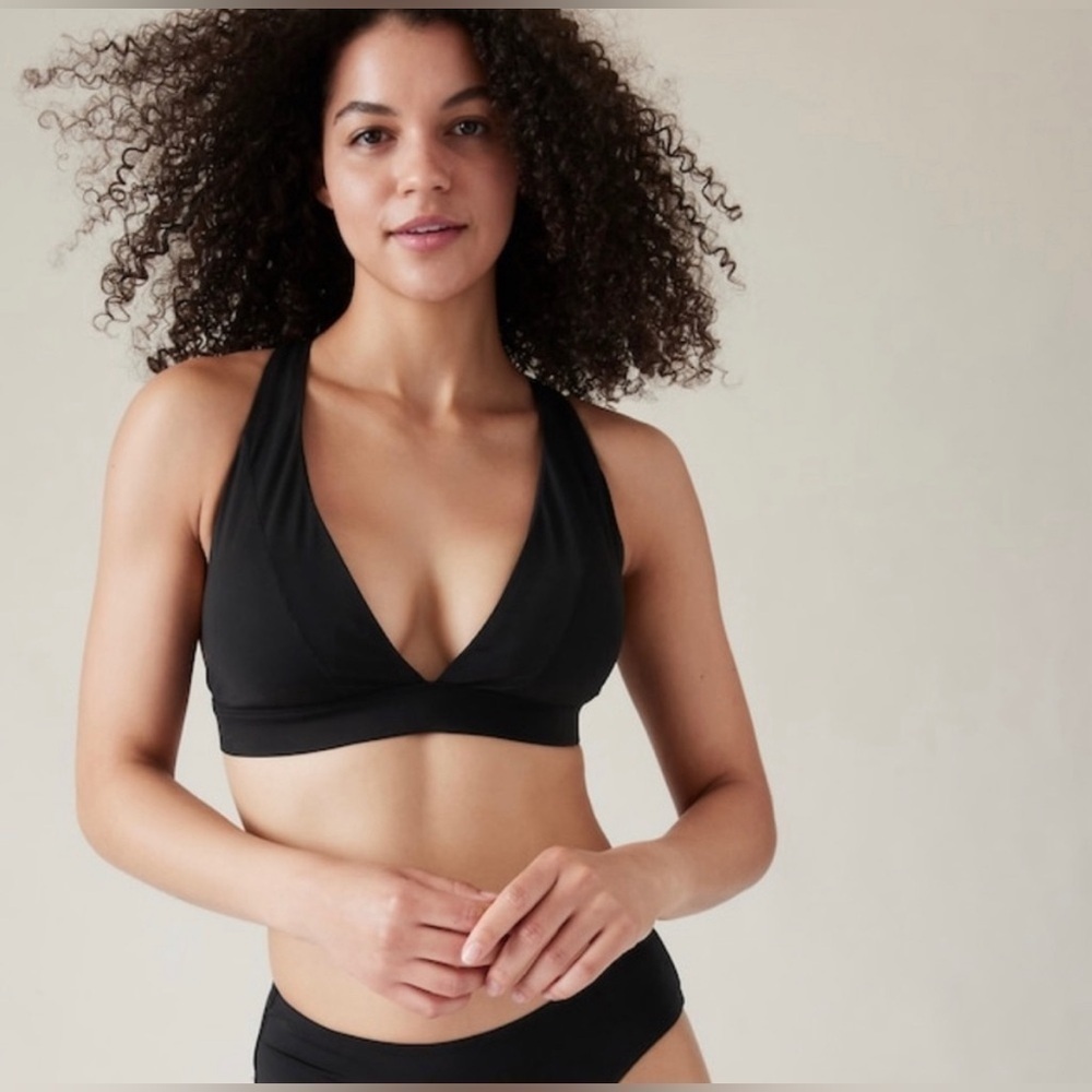 NWT Athleta Riptide Black Bikini Top Size Small (best for D-DD Cups)